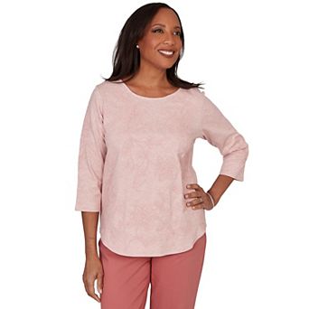 Women's Alfred Dunner Camden Market Tonal Floral Soutache Knit Top