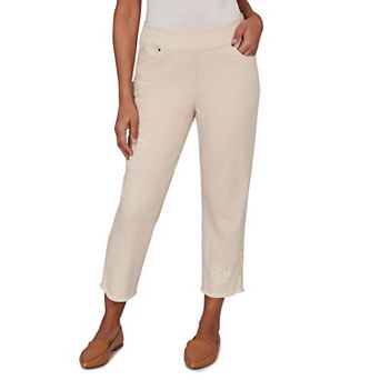 Women's Alfred Dunner Camden Market Tonal Floral Applique Ankle Jeans
