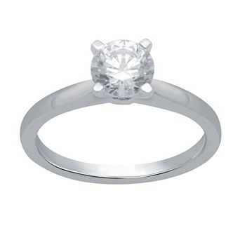 Diamond Essentials Sterling Silver 1 Carat T.W Lab Grown Diamond Solitaire Ring