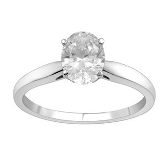 Diamond Essentials 1 Carat T.W Lab Grown Diamond Solitaire Sterling Silver Ring