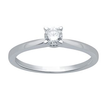 Diamond Essentials Sterling Silver 1/4 Carat T.W Lab Grown Diamond Solitaire Ring