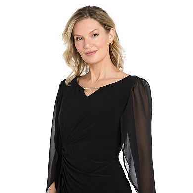 Women's R&M Richards Rhinestone Neck Sheath Dress