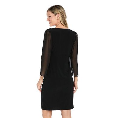 Women's R&M Richards Rhinestone Neck Sheath Dress