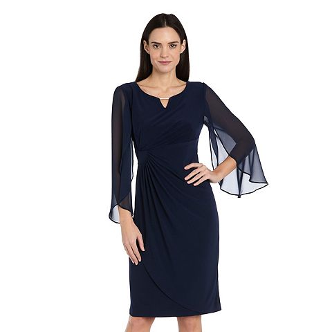 Женские платья R&M Women's R&M Richards Rhinestone Neck Sheath Dress