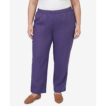 Plus Size Alfred Dunner Grand Bazaar Textured Elastic Waist Pull On Short Length Pants
