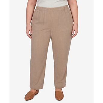 Plus Size Alfred Dunner Grand Bazaar Textured Elastic Waist Pull On Short Length Pants