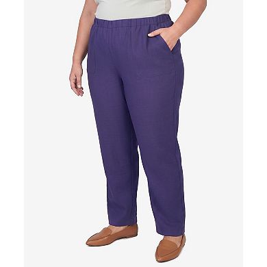 Plus Size Alfred Dunner Grand Bazaar Textured Elastic Waist Pull On Pants