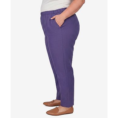 Plus Size Alfred Dunner Grand Bazaar Textured Elastic Waist Pull On Pants