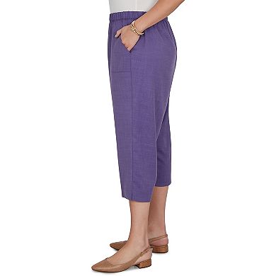 Plus Size Alfred Dunner Grand Bazaar Textured Elastic Waist Pull On Capris