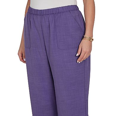Plus Size Alfred Dunner Grand Bazaar Textured Elastic Waist Pull On Capris