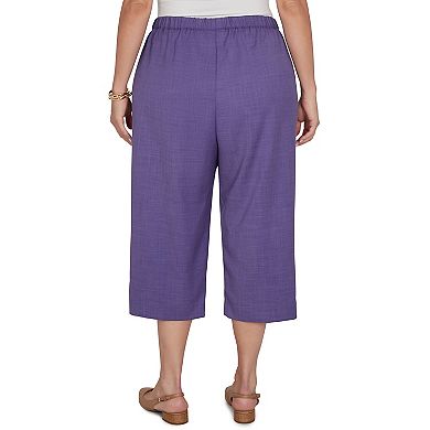 Plus Size Alfred Dunner Grand Bazaar Textured Elastic Waist Pull On Capris