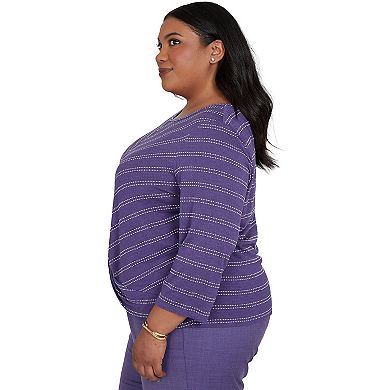Plus Size Alfred Dunner Grand Bazaar Twisted Hem Chevron Top