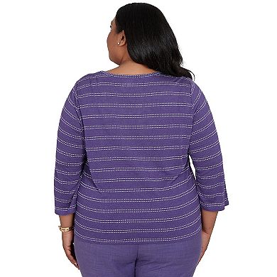 Plus Size Alfred Dunner Grand Bazaar Twisted Hem Chevron Top