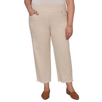 Plus Size Alfred Dunner Camden Market Tonal Floral Applique Ankle Jeans