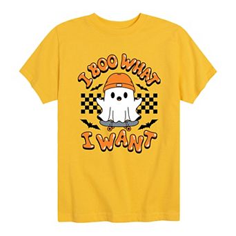 Boys 8-20 I Boo What I Want Skater Ghost Graphic Tee