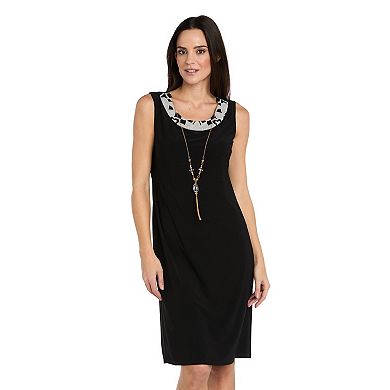 Petite R&M Richards 3-Piece Printed Chiffon Bell-Sleeve Jacket & Sheath Dress Set
