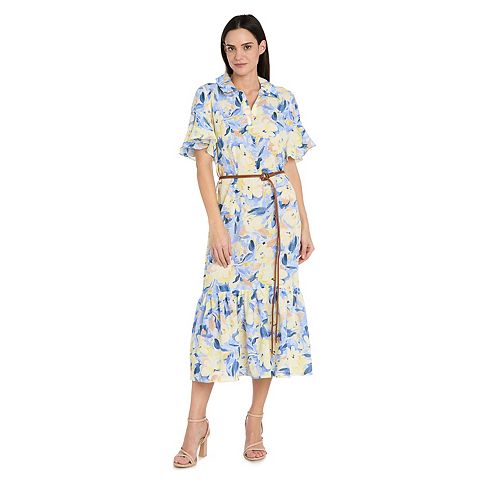 Женские платья R&M Petite R&M Richards Floral Midi Shirt Dress