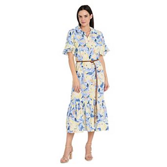 Petite R&M Richards Floral Midi Shirt Dress