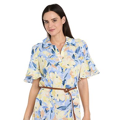 Petite R&M Richards Floral Midi Shirt Dress