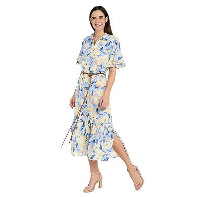 Petite R&M Richards Floral Midi Shirt Dress