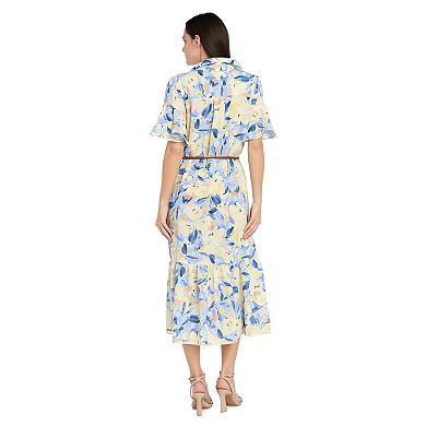 Petite R&M Richards Floral Midi Shirt Dress