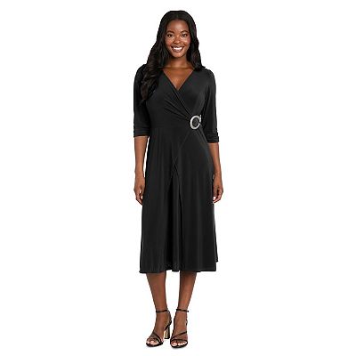 wrap midi dress petite Women's Petite Wrap Dress in Brown size 2