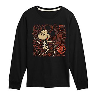 Boys 8-20 Disney's Mickey Mouse Skeleton Long Sleeve Graphic Tee