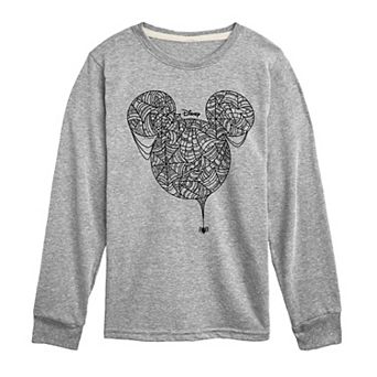Boys 8-20 Disney's Mickey Mouse Head Spider Web Long Sleeve Graphic Tee