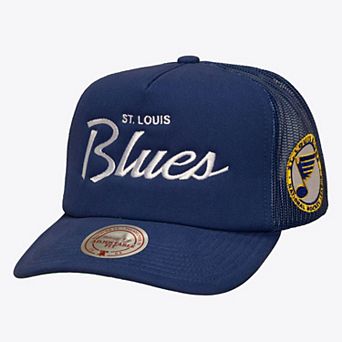 Men's Mitchell & Ness Blue St. Louis Blues Head Coach Trucker Adjustable Hat