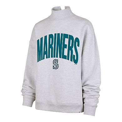 Women's '47 Heather Gray Seattle Mariners Subtle Muse Mock Neck Sweatshirt