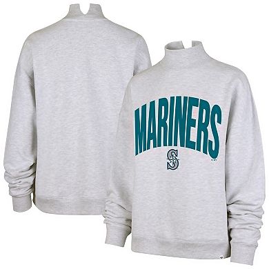 Women's '47 Heather Gray Seattle Mariners Subtle Muse Mock Neck Sweatshirt
