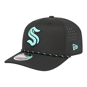 Men's New Era Black Seattle Kraken Sport Vented 9SEVENTY Rope Adjustable Hat