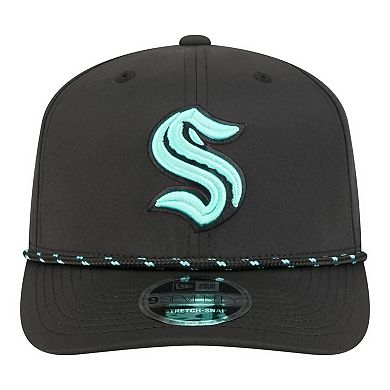 Men's New Era Black Seattle Kraken Sport Vented 9SEVENTY Rope Adjustable Hat