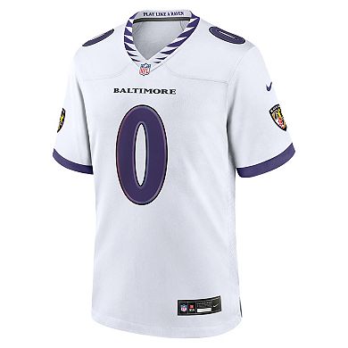 Men's Nike Roquan Smith White Baltimore Ravens Game Jersey