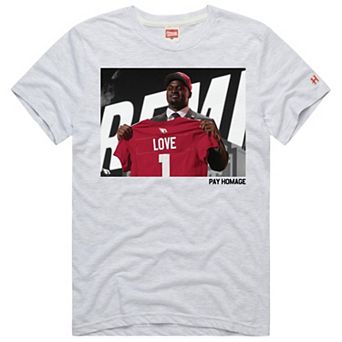 Unisex Homage Jeremiyah Love Ash Arizona Cardinals 2026 NFL Draft Tri-Blend T-Shirt