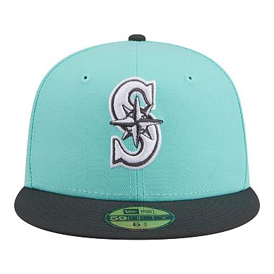 Men's New Era Turquoise/Charcoal Seattle Mariners Two-Tone Color Pack 59FIFTY Fitted Hat