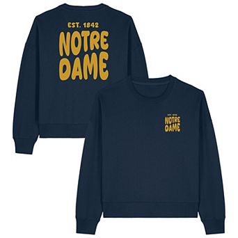 Women's Uscape Apparel Navy Notre Dame Fighting Irish Cloud Sweatshirt