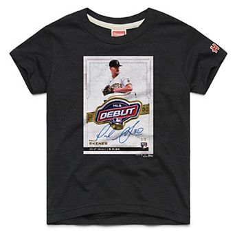 Youth Homage Paul Skenes Charcoal Pittsburgh Pirates Topps Baseball Card Tri-Blend T-Shirt