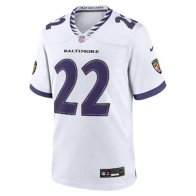 Men's Nike Derrick Henry White Baltimore Ravens Game Jersey