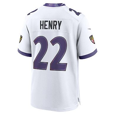 Men's Nike Derrick Henry White Baltimore Ravens Game Jersey