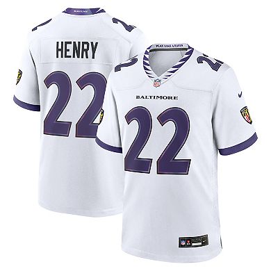 Men's Nike Derrick Henry White Baltimore Ravens Game Jersey