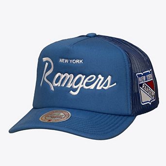 Men's Mitchell & Ness Blue New York Rangers Head Coach Trucker Adjustable Hat