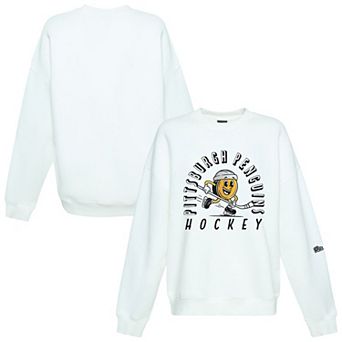 Women's Hype and Vice White Pittsburgh Penguins Action Mascot Oversized Sweatshirt