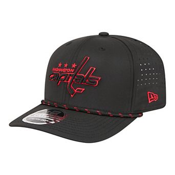 Men's New Era Black Washington Capitals Sport Vented 9SEVENTY Rope Adjustable Hat
