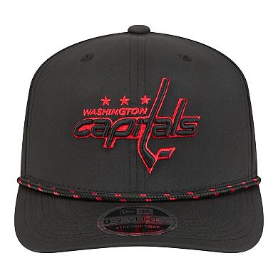 Men's New Era Black Washington Capitals Sport Vented 9SEVENTY Rope Adjustable Hat