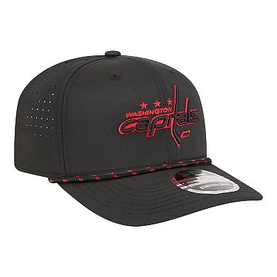 Men's New Era Black Washington Capitals Sport Vented 9SEVENTY Rope Adjustable Hat