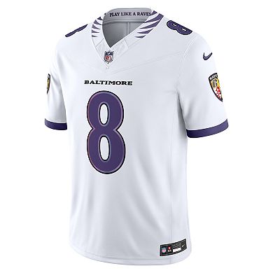 Men's Nike Lamar Jackson White Baltimore Ravens Vapor F.U.S.E. Stitched Limited Jersey