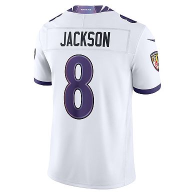 Men's Nike Lamar Jackson White Baltimore Ravens Vapor F.U.S.E. Stitched Limited Jersey
