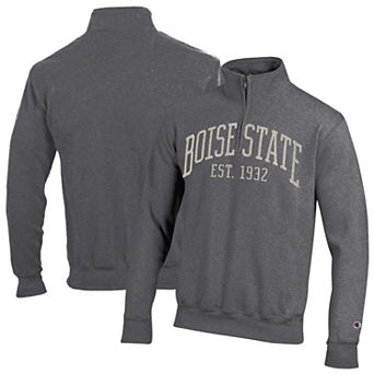 Men's Champion Heather Gray Boise State Broncos Established Date Quarter-Zip Pullover