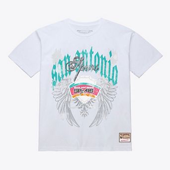 Men's Mitchell & Ness White San Antonio Spurs Old English Classic T-Shirt